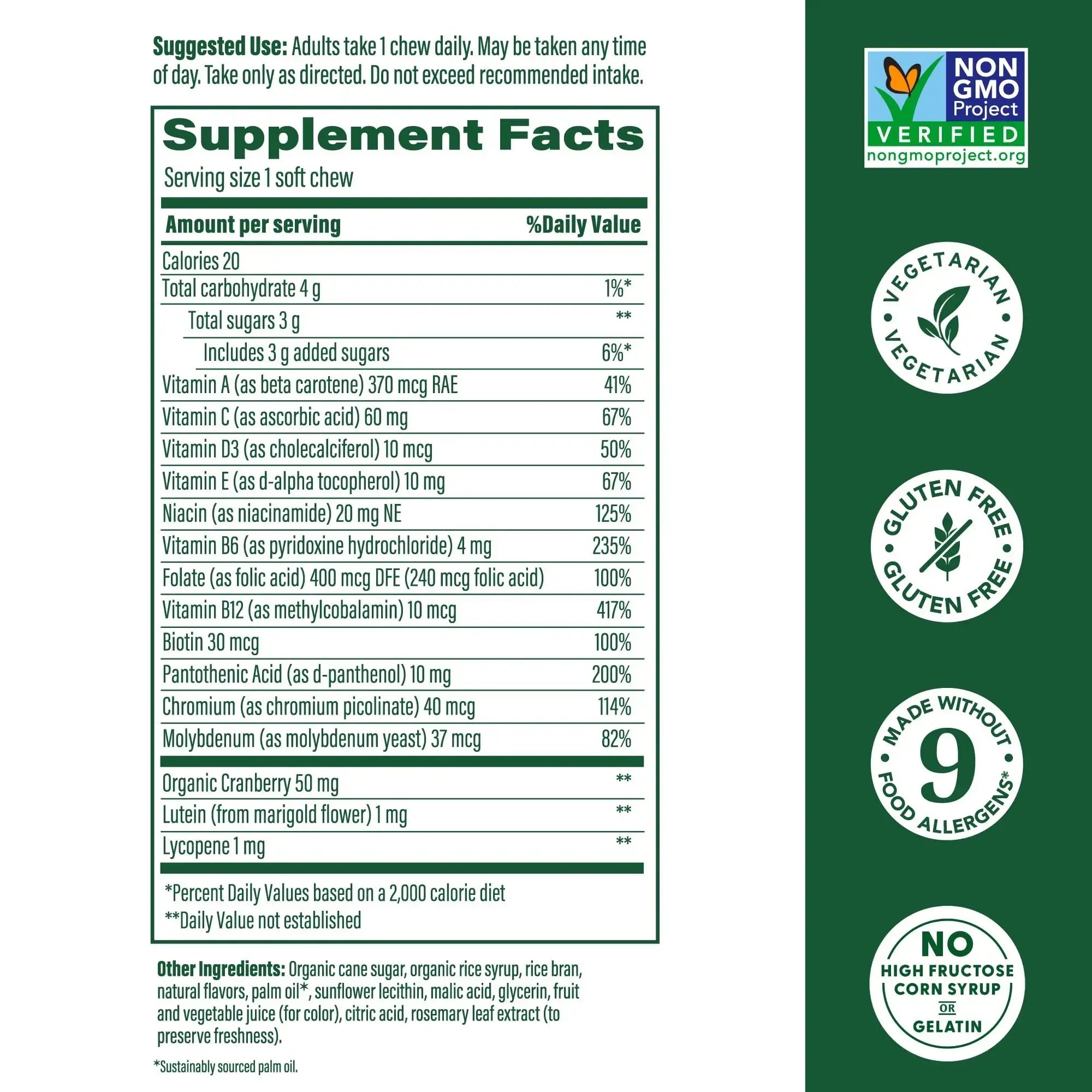 MegaFood Multivitamin for Women, One Daily Multivitamins, Soft Chews with Folate, Methylated B12, Vitamin B6, Biotin, Vitamin D3, C & A MegaFood Au supplements