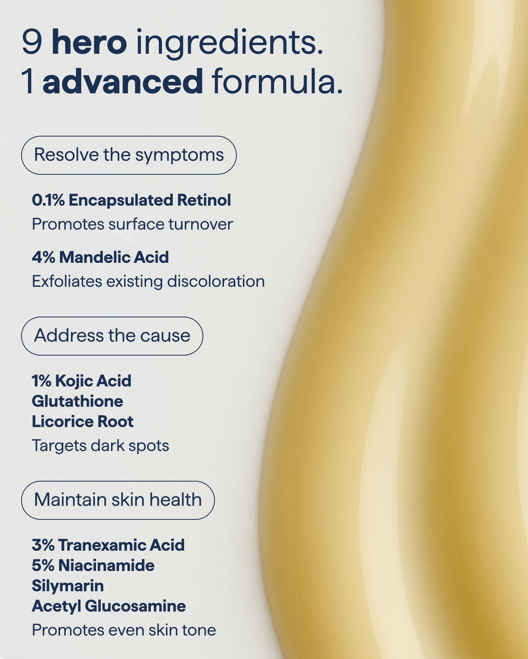 Remedy for Dark Spots | Advanced Night Treatment with Retinol & Kojic Acid | For Discoloration and Uneven Tones | With Glutathione