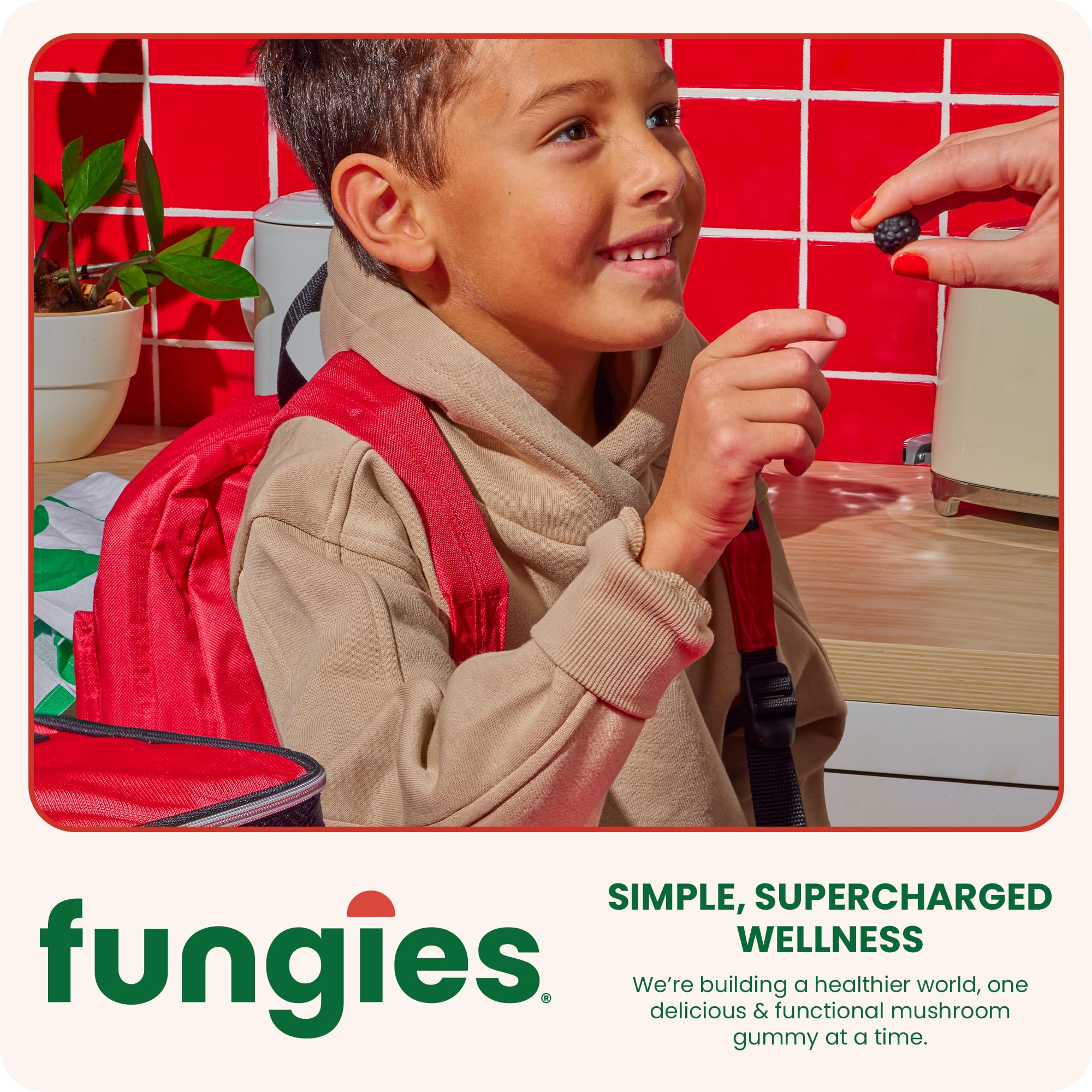 Fungies Lion's Mane Mushroom Gummies, Mixed Blueberry & Strawberry Flavor - Mushroom Supplement Gummy for Adults & Children Supports Brain Health, Cognitive Function