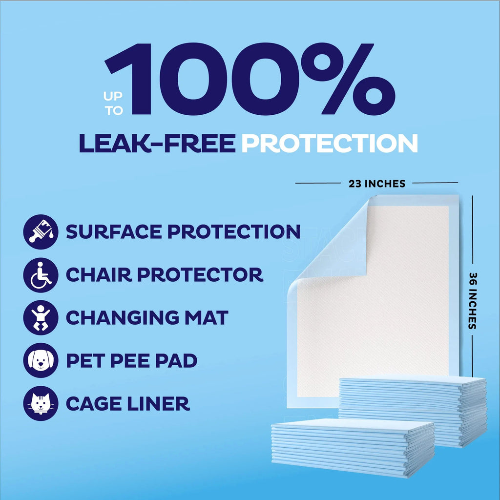 Chucks Pads Disposable [50-Pack] Underpads 23x36 Incontinence Chux Stack Man Au supplements