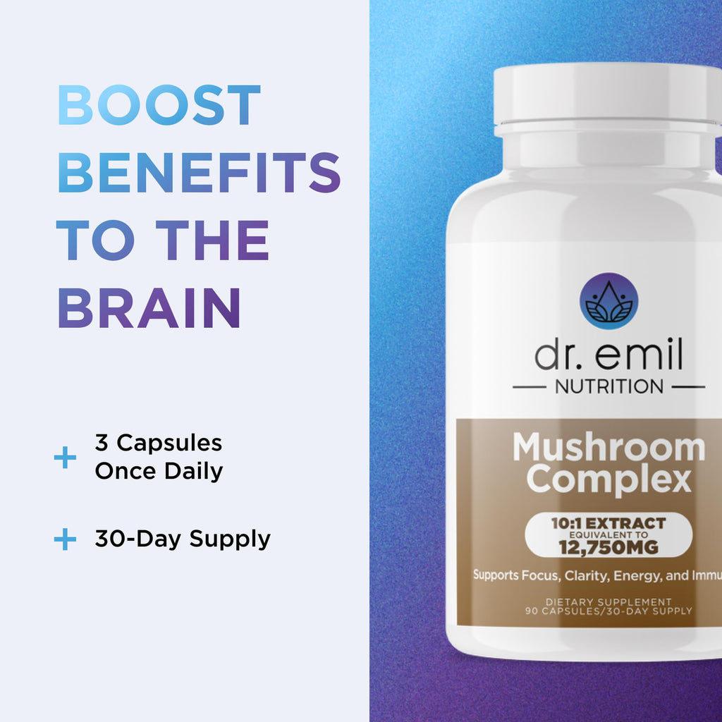 DR. EMIL NUTRITION 10 Mushroom Supplement for Mental Clarity, Focus & Immune Support - Functional Mushroom Nootropic Supplement with Lions Mane Extract, Cordyceps, Turkey Tail & More DR. EMIL NUTRITION Au supplements