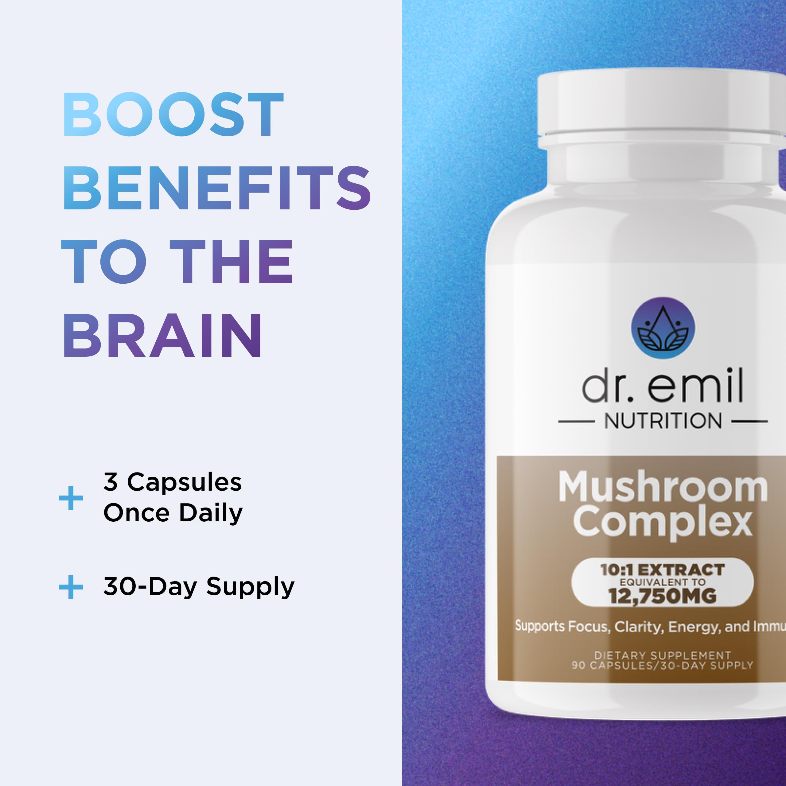 DR. EMIL NUTRITION 10 Mushroom Supplement for Mental Clarity, Focus & Immune Support - Functional Mushroom Nootropic Supplement with Lions Mane Extract, Cordyceps, Turkey Tail & More DR. EMIL NUTRITION Au supplements