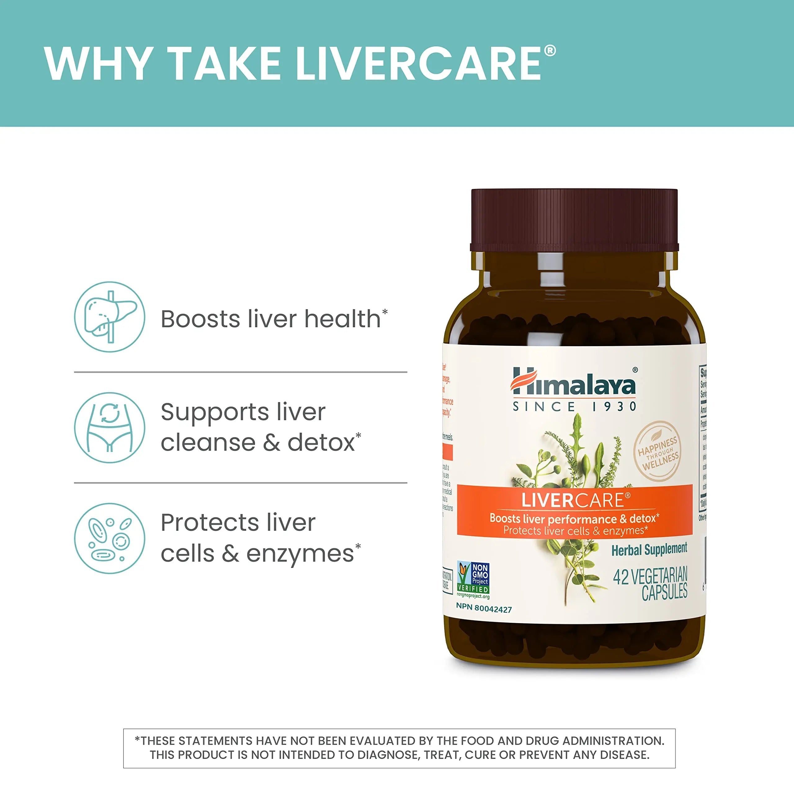 Himalaya LiverCare for Total Liver Support, Cleanse and Detox, Protects Cells & Enzymes Himalaya Au supplements