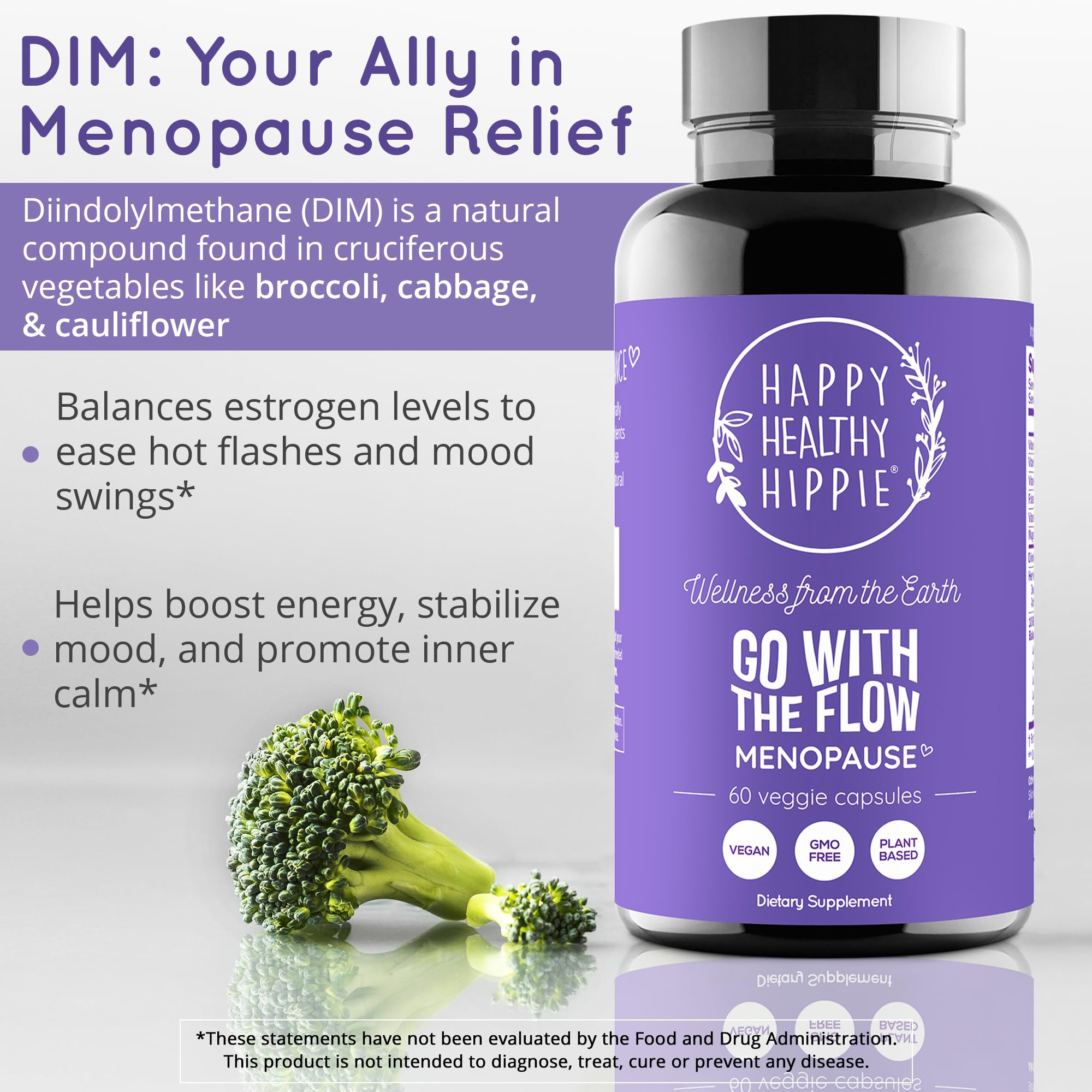 Menopause Supplements for Women – DIM Supplement + Probiotics | Estrogen Metabolism & Hormone Balance Support | Perimenopause Relief | Hot Flashes, Mood Swings & Night Sweats | Dong Quai | 60 Ct Happy Healthy Hippie Au supplements