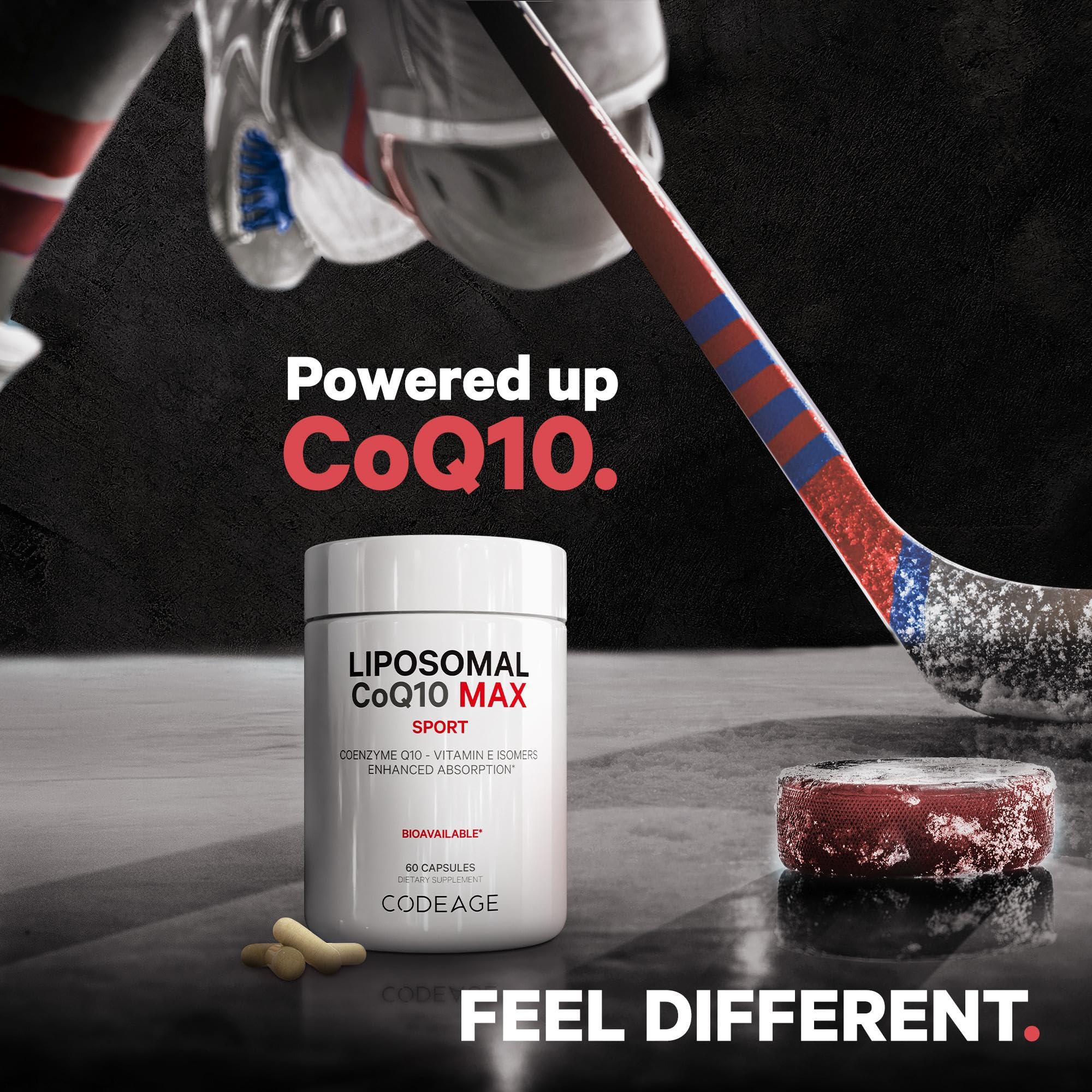 Codeage Liposomal CoQ10 Max Supplement - 250 mg Coenzyme Q10 with Vitamin E Isomers Tocopherols - 2-Month Supply - 1 Capsule Per Serving - Liposomal Delivery - Non-GMO, Gluten-Free - 60 Capsules Codeage Au supplements