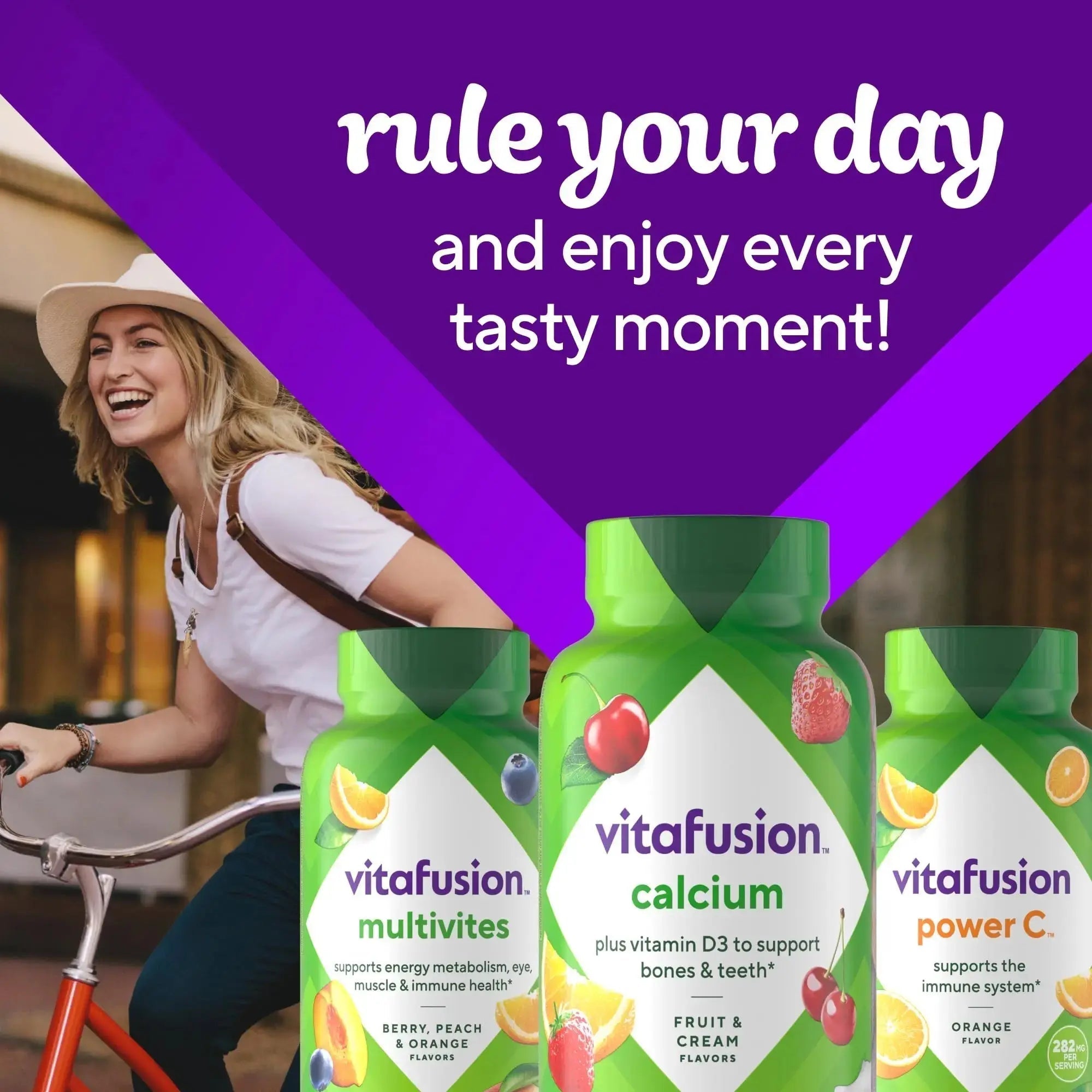 vitafusion Chewable Calcium Gummy Vitamins for Bone and Teeth Support, Calcium Gummies, Fruit and Cream Flavor, 100 Count, 50 Day Supply Vitafusion Au supplements