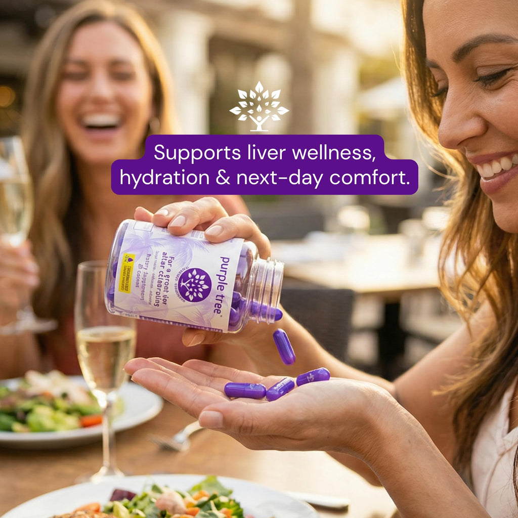 purple tree Post-Celebration Wellness Supplement for Liver Support & Hydration | Liposomal Dihydromyricetin (DHM), L-Glutathione, Milk Thistle