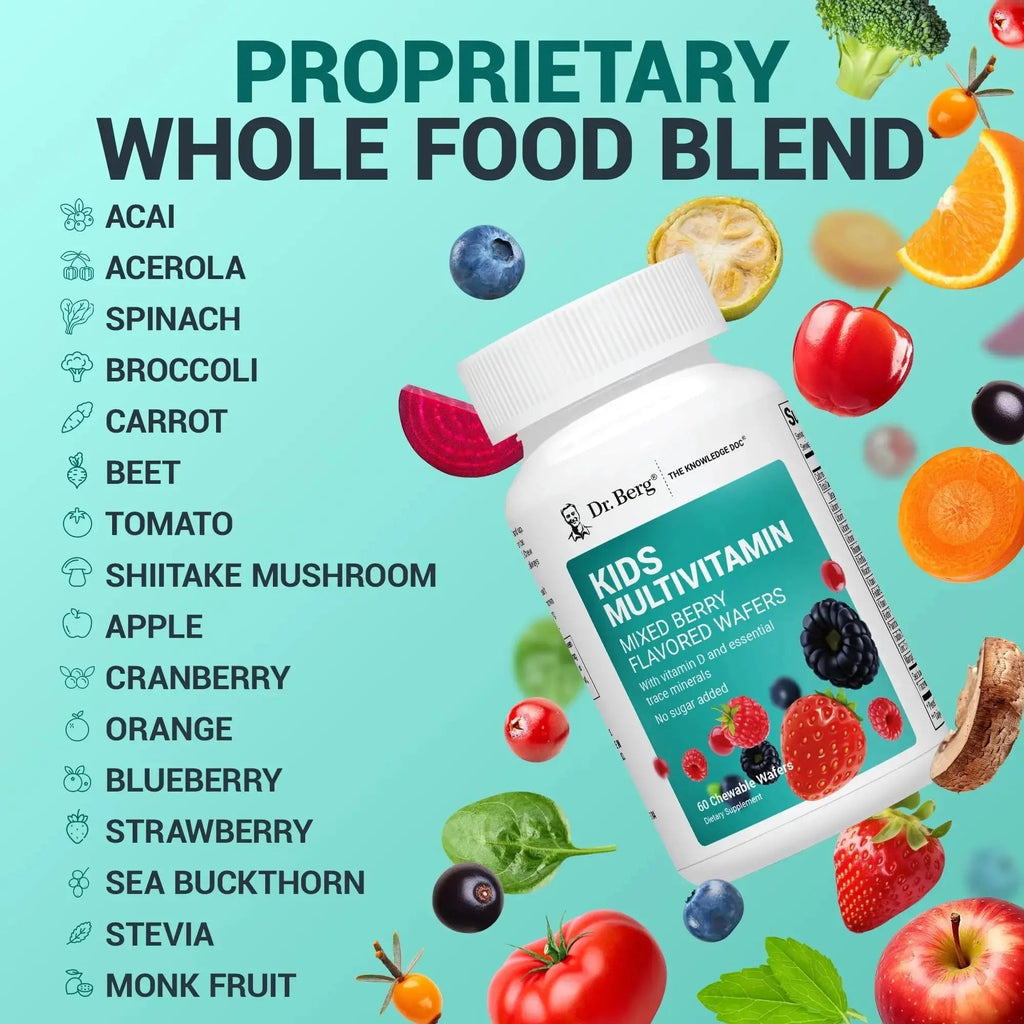 Dr. Berg Kids Chewable Multivitamins (NOT Sweetened w/Sugar) - Daily Multivitamin for Kids That Includes 20 Nutrients & Trace Mineral Complex Dr. Berg Nutritionals Au supplements