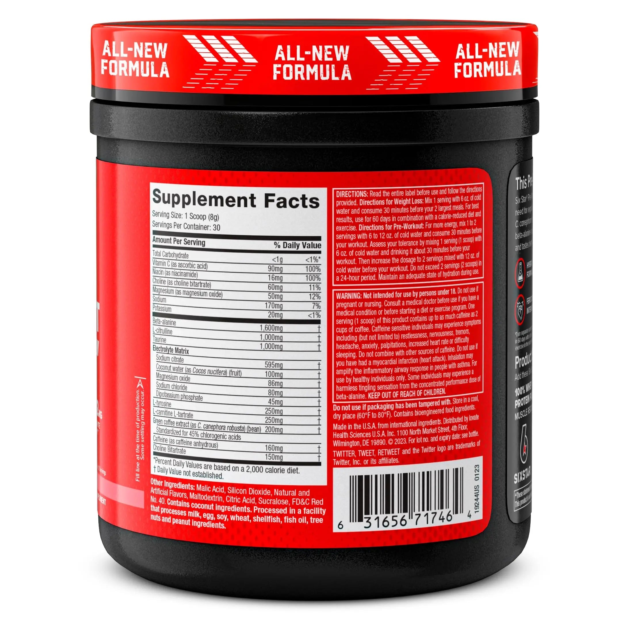 Six Star Pre-Workout Explosion Ripped 2.0 Watermelon - Endurance Powder with Caffeine Six Star Au supplements