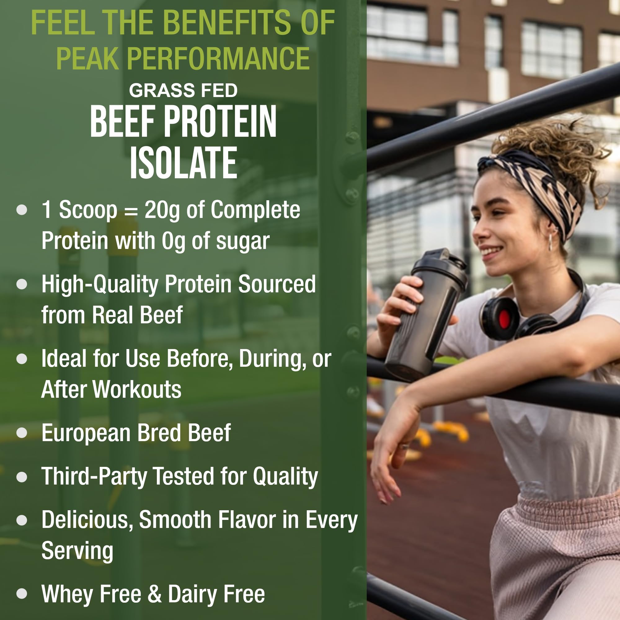 Grass Fed Beef Protein Powder - Lactose Free Great Tasting Beef Protein Isolate. Complete Animal Based Non Dairy Paleo Carnivore Supplement for Prime Muscle Building. No Whey. Chocolate Flavor Peak Performance Au supplements