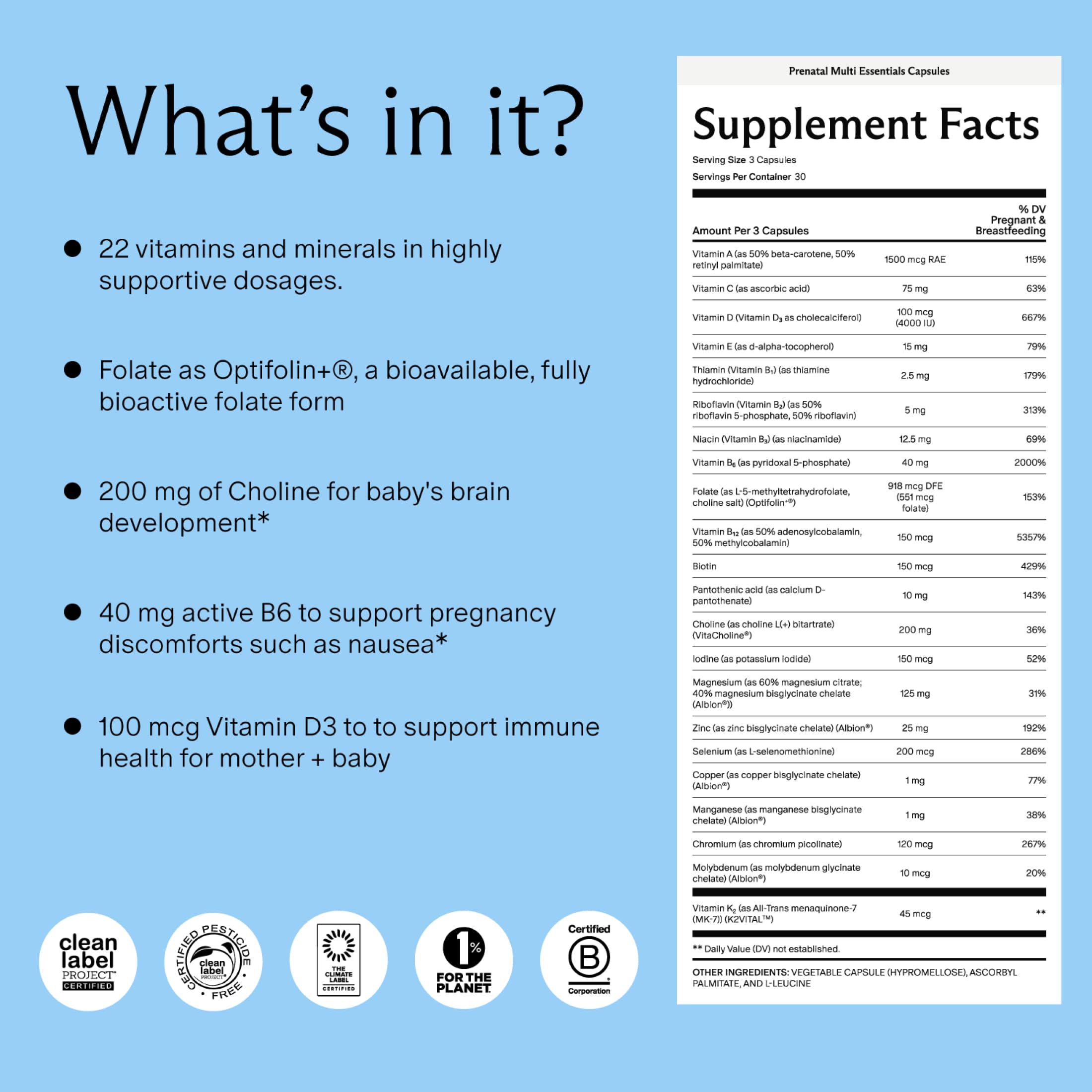 Needed. Multivitamin for Prenatal | Prenatal Multi Essentials Capsule - Pregnancy, Breastfeeding, Postpartum | Expertly-Formulated
