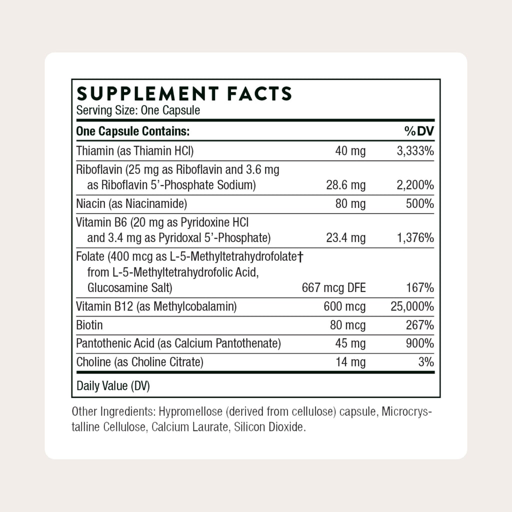 THORNE - B-Complex #12 - Vitamin B Complex with Active B12 and Folate - 60 Capsules THORNE Au supplements