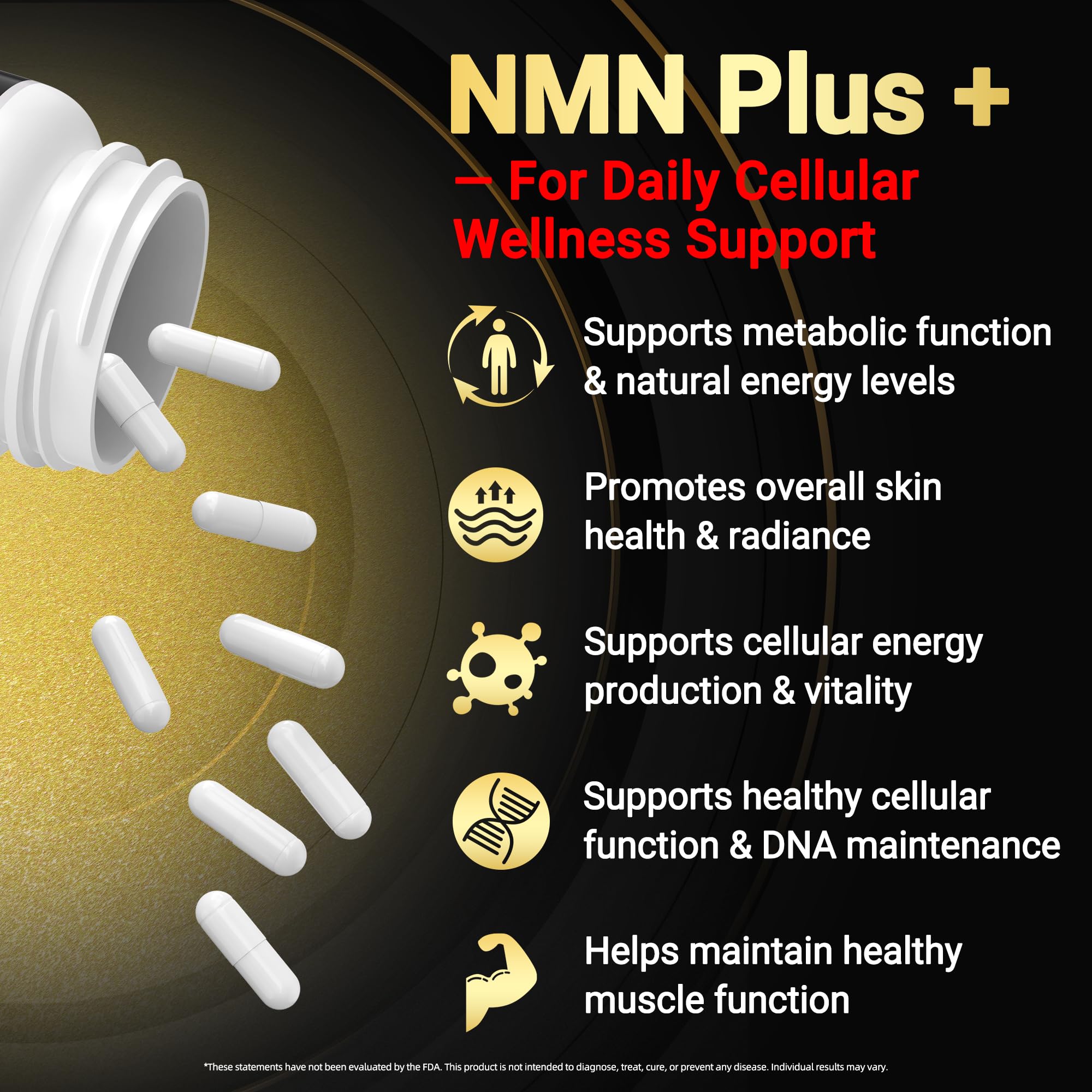 I LOVE HEALTH NMN Complex Plus+ for Women & Men with NAC, Alpha Lipoic Acid, CoQ10 & Resveratrol – 5-in-1 Cellular Energy & Healthy Aging Support – 60 Capsules, Non-GMO, Made in USA I LOVE HEALTH Au supplements