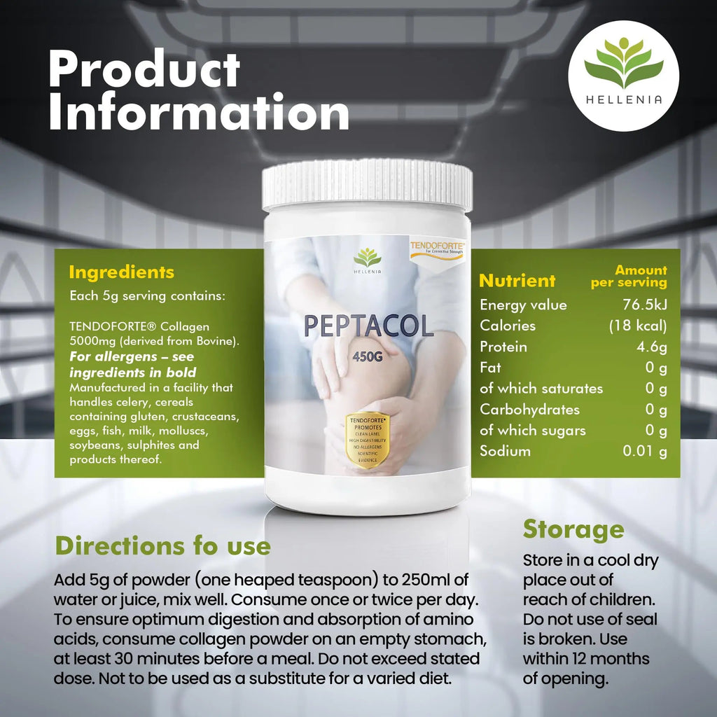 PEPTACOL TENDOFORTE® Bioactive Collagen Peptides® - 450g Hellenia Au supplements