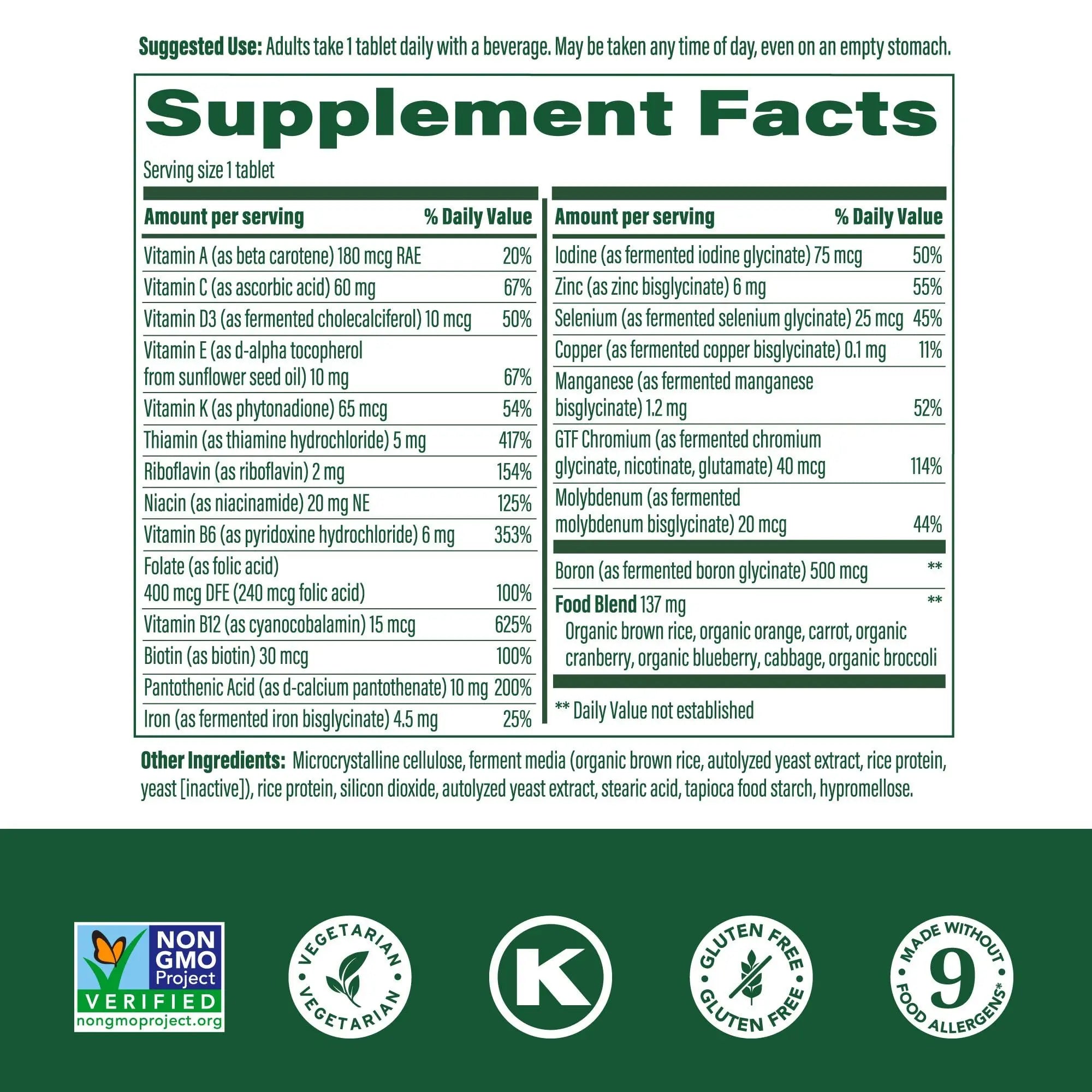 MegaFood One Daily Multivitamin for Women and Men, Immune Support Supplement with Real Food, Vitamin C & Vitamin B, Bone Health MegaFood Au supplements
