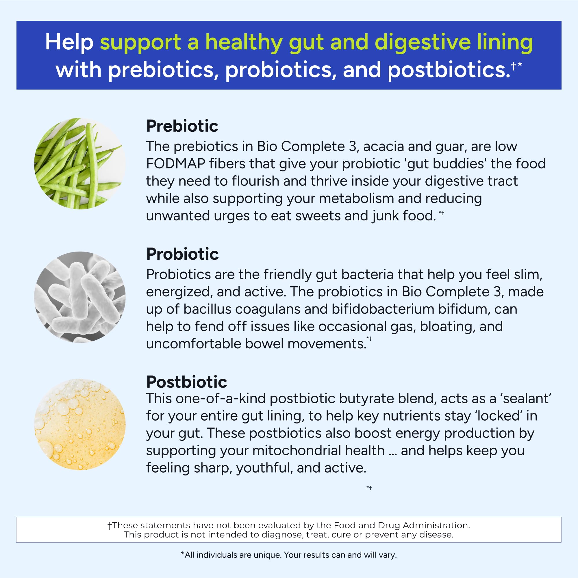 Gundry MD® Bio Complete 3, 3-in-1 Probiotics for Gut Health, Probiotic Supplements for Digestion, Supplement Supporting Bloating, Gas, Food Cravings