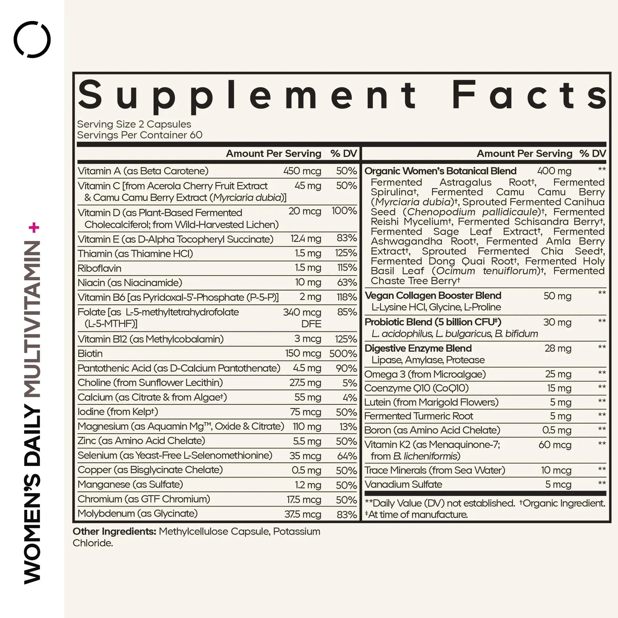 Codeage Women’s Daily Multivitamin, 25+ Vitamins & Minerals, Fermented, Organic Whole Foods, Probiotics Supplement Codeage Au supplements