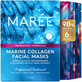 MAREE Collagen Facial Mask with Hyaluronic Acid — Sheet Face Mask Skincare — Centella Asiatica, Green & Red Algae Extract