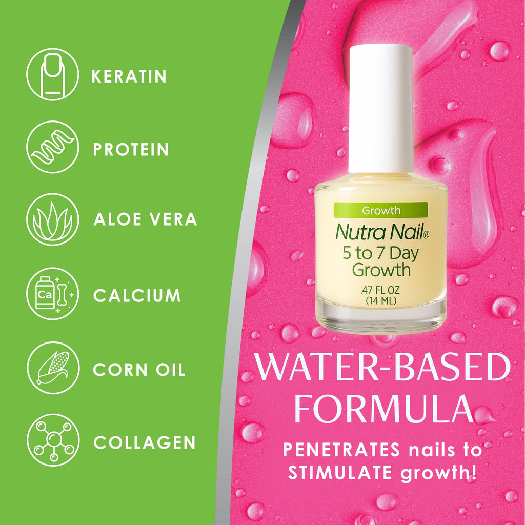 Nutra Nail 5 to 7 Day Growth Treatment - Fast Keratin Nail Hardener & Nail Strengthener for Thin Nails, Brittle & Damaged (0.47 Fl Oz)