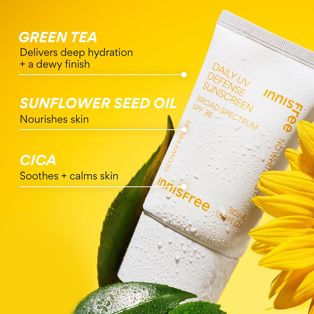 Innisfree Daily UV Defense SPF 36 – Korean Face Sunscreen, Invisible Finish, Broad Spectrum,