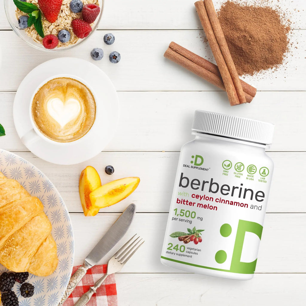 Berberine Supplement 500mg Per Capsule (1500mg Per Serving) | 240 Veggie Capsules DEAL SUPPLEMENT Au supplements