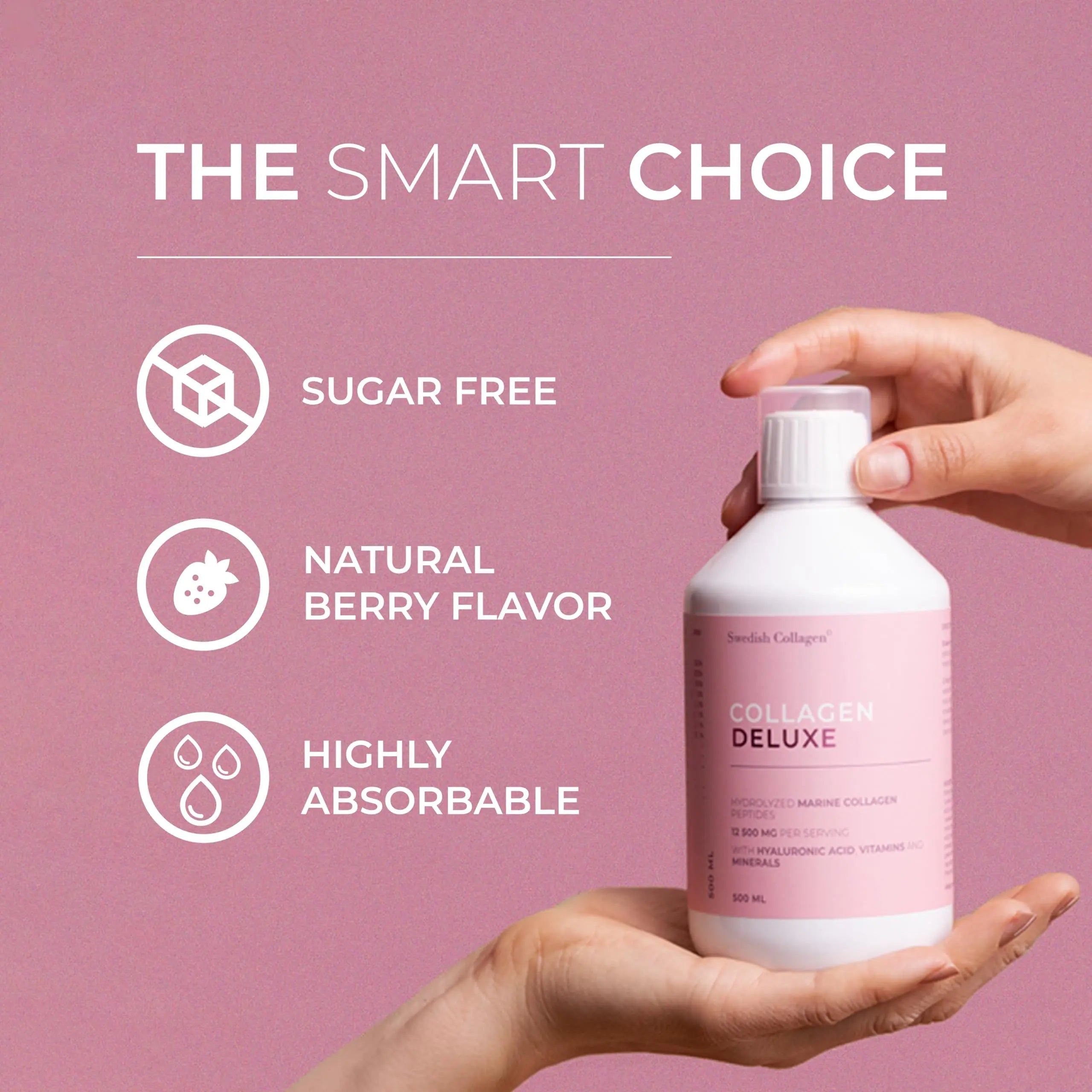 Swedish Collagen - 12500mg Collagen Deluxe 500ml I Hydrolyzed Marine Collagen Peptides (Type I & III) Swedish Collagen Au supplements