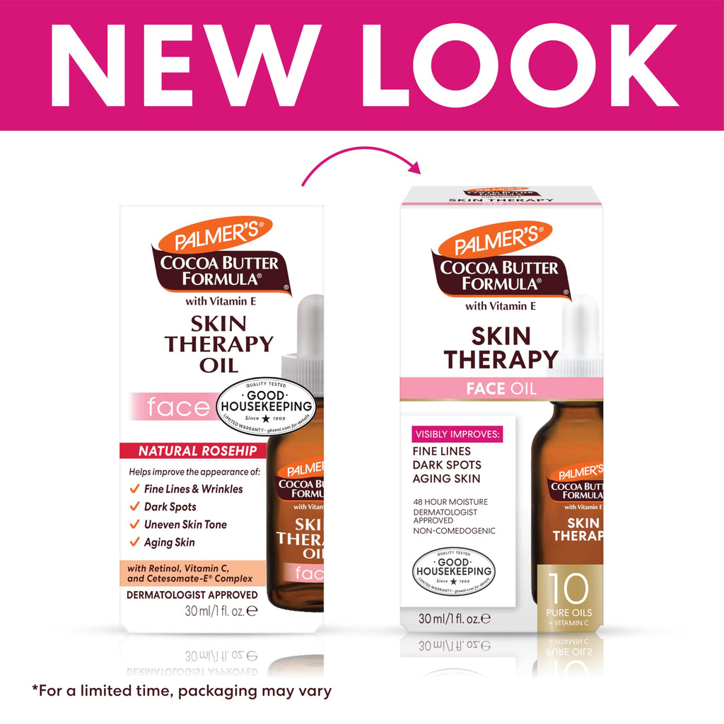 Palmer's Cocoa Butter Formula Moisturizing Skin Therapy Oil for Face with Vitamin E, C & 10 Pure Facial Oils Blend