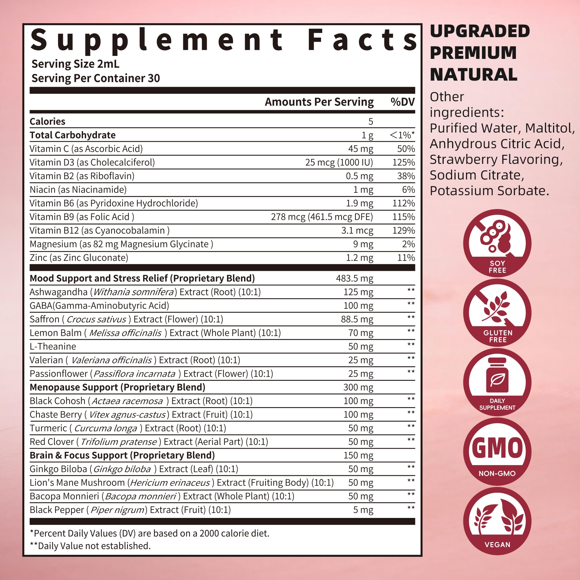 GREENPEOPLE Saffron Extract Supplements Drop - 24-in-1 88.5mg Saffron Extract with Ashwagandha,Black Cohosh & Lion's Mane for Mood&Focus,Stress Relief,Cortisol Reducer,Menopause – Vegan 2FL OZ GREENPEOPLE Au supplements