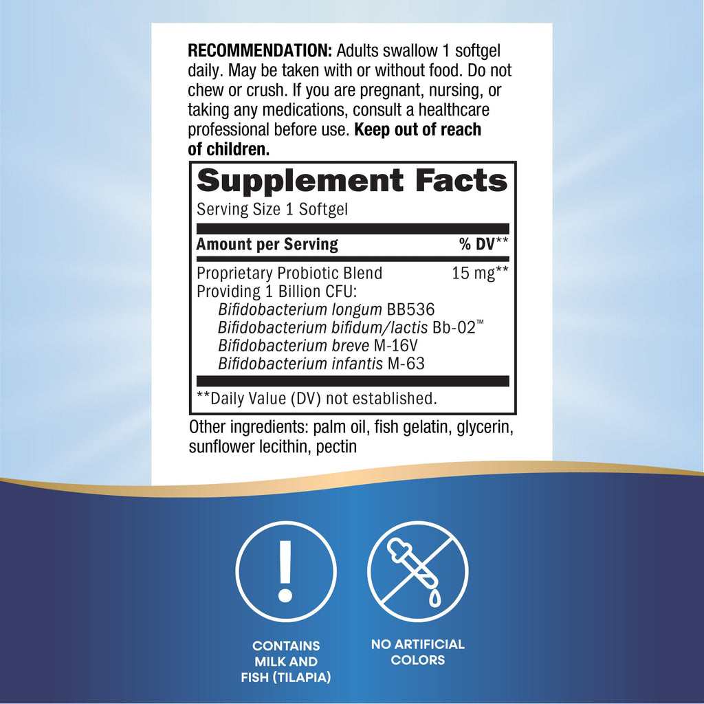 Nature's Way Pearls Adult 50+ Probiotic, Probiotics for Digestive Health* Supports Regularity, Immune & Colon Health*, 1 Billion Cultures, No Refrigeration Needed, 30 Softgels Nature's Way Au supplements