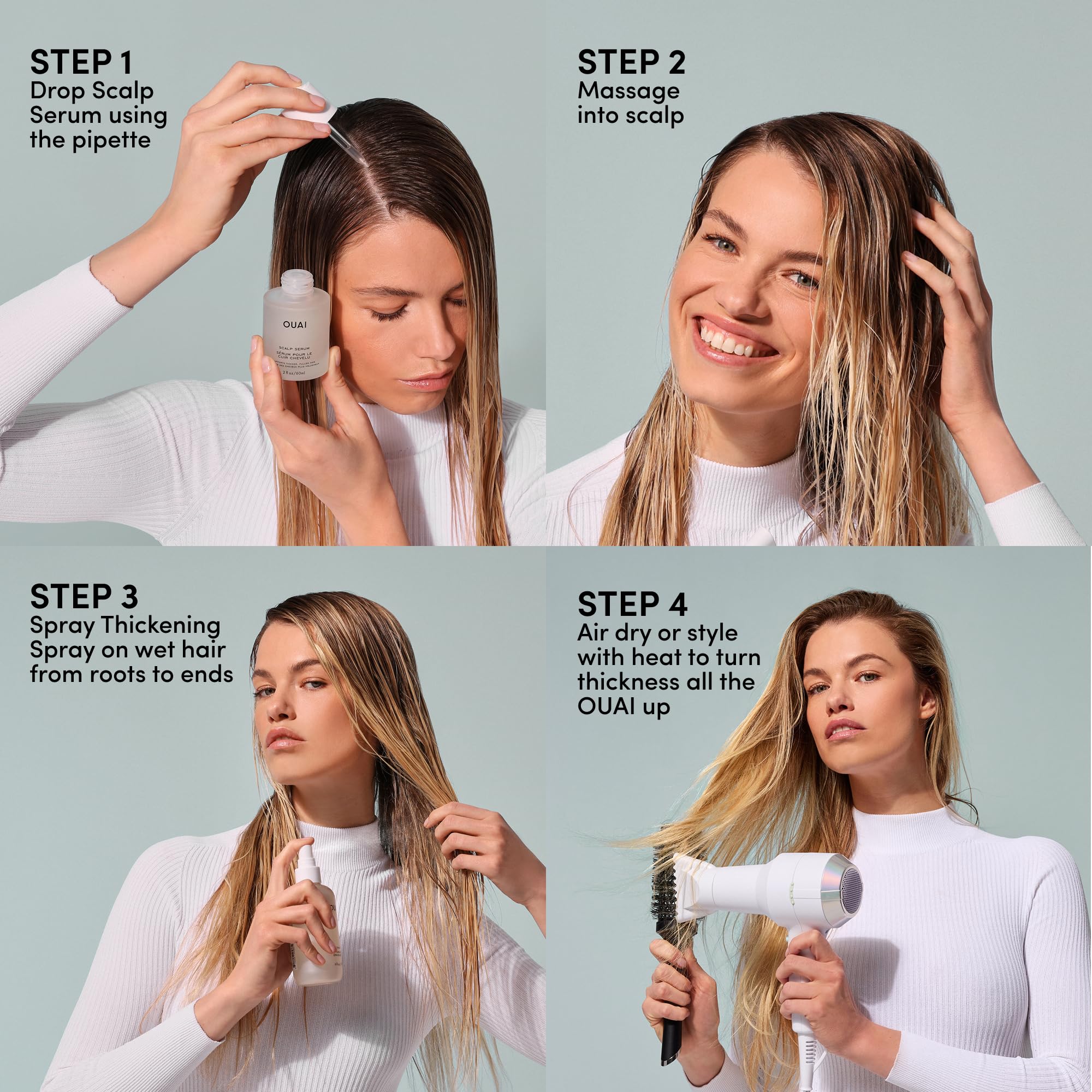 OUAI Hair Thickening Spray - Thickening & Volumizing Spray for Instantly Thicker, Fuller-Looking Hair - Protects, Strengthens & Repairs with Amaranth Peptide & Amino Acids (6 Fl Oz) OUAI Au supplements