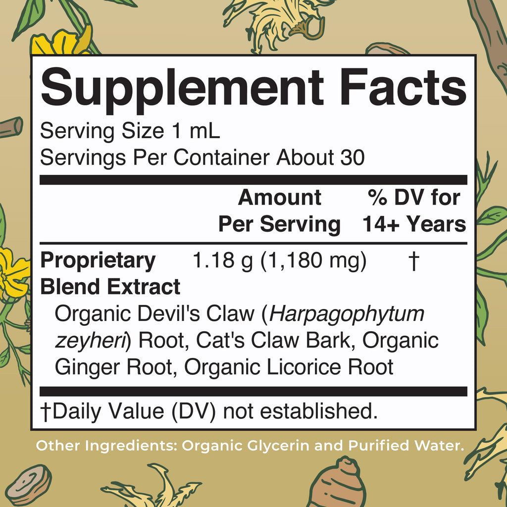 MaryRuth Organics Joint Health Liquid Extract | Four Herbal Blend Liquid Drops | Ginger Root | Licorice Root | Cats Claw | Devils Claw | Vegan | Non GMO | Alcohol Free Tincture | 30 Servings MARYRUTH'S Au supplements