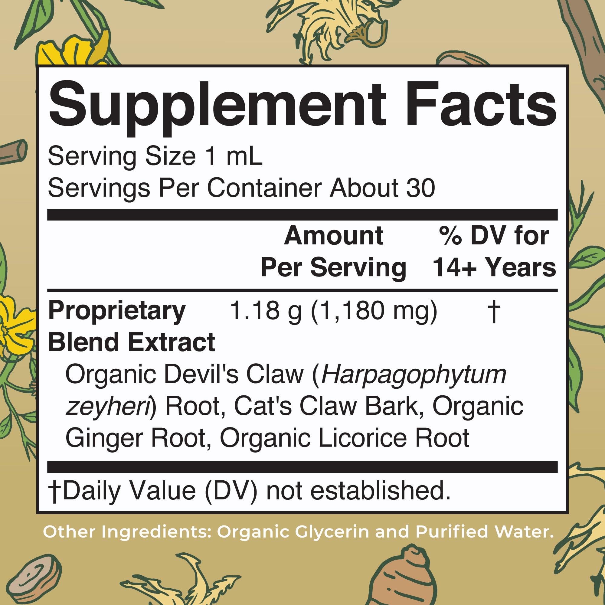 MaryRuth Organics Joint Health Liquid Extract | Four Herbal Blend Liquid Drops | Ginger Root | Licorice Root | Cats Claw | Devils Claw | Vegan | Non GMO | Alcohol Free Tincture | 30 Servings MARYRUTH'S Au supplements