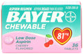 Bayer Chewable Low Dose Aspirin 81 mg Tablets Cherry 36 Tablets Bayer Au supplements