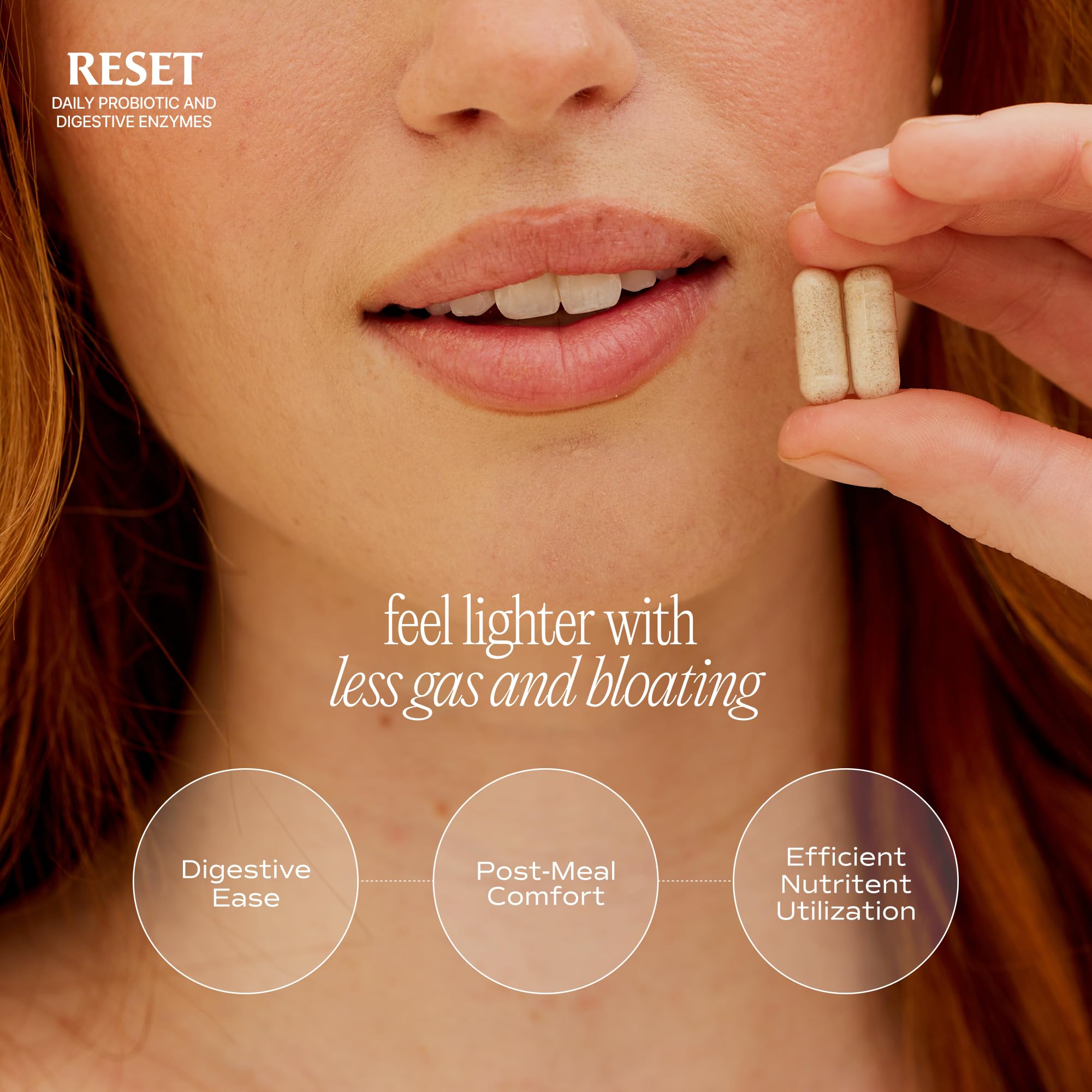Reset Daily Probiotic + Prebiotic Plant Digestive Enzymes – Advanced Gut Reset for Women