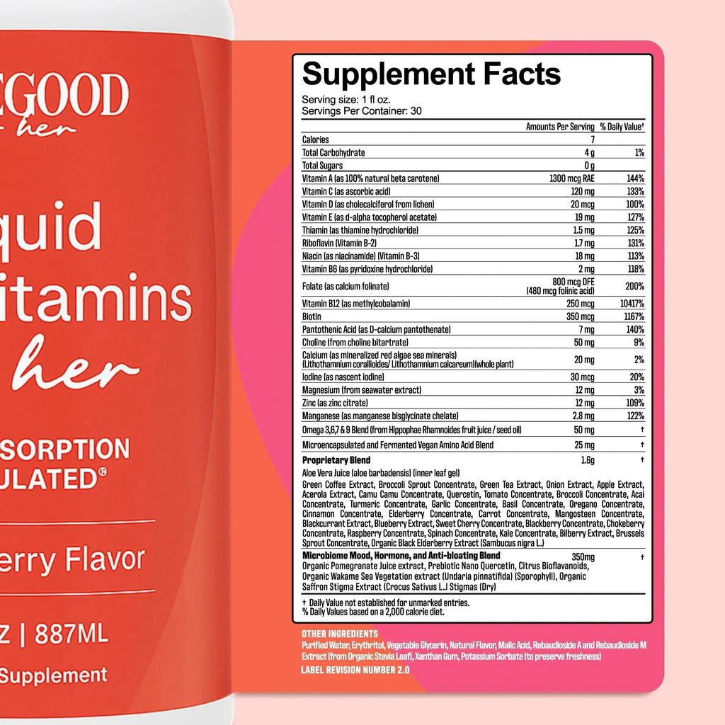 PureGood Women’s Liquid Multivitamin | 70+ Nutrients, Superfoods & Omegas | High Absorption Daily Supplement | PureGood Au supplements