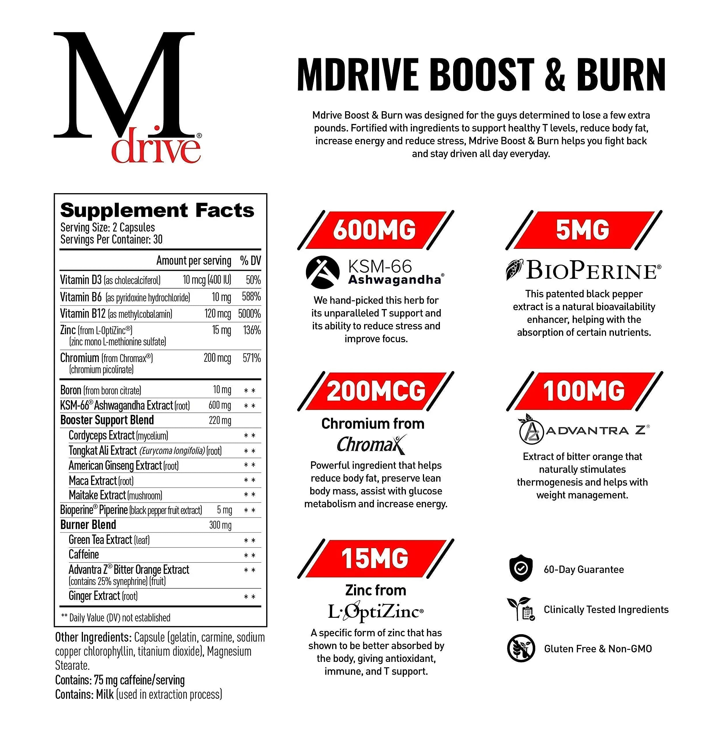 Mdrive Boost & Burn for Men Start Everyday Nutrition & Protein Powder - Natural Energy Mdrive Au supplements