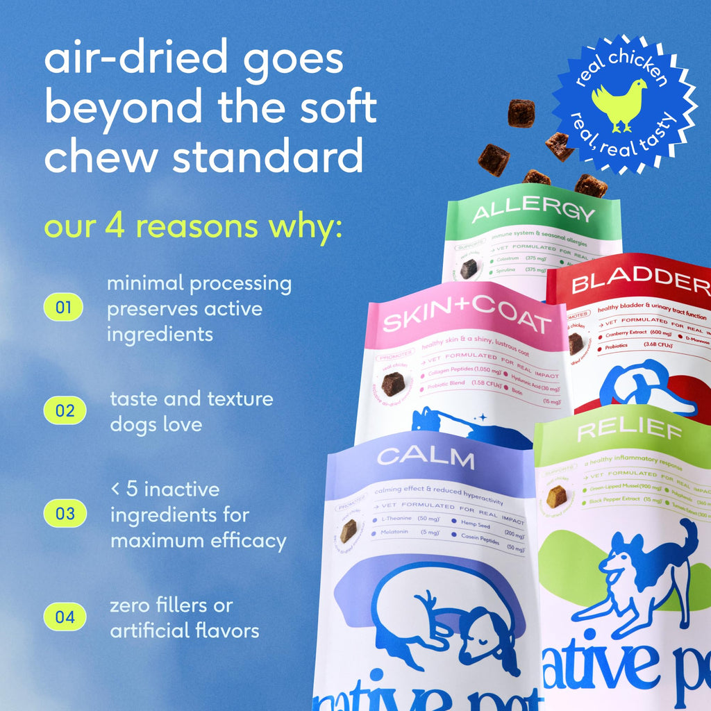 Native Pet Dog Allergy Chews - Dog Allergy Relief for Medium Breeds - Supports Seasonal Itch Relief, Healthy Immune Function & Reduces Sneezing - Colostrum, Spirulina, & Probiotics - 30 Days Supply Native Pet Au supplements