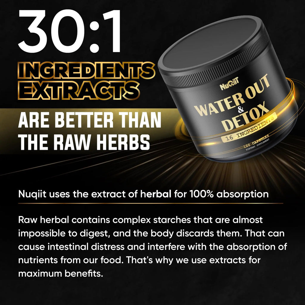 Nuqiit Water Out Supplement with Dandelion Root 12000mg Apple Cider Vinegar 4500mg & More Nuqiit Au supplements