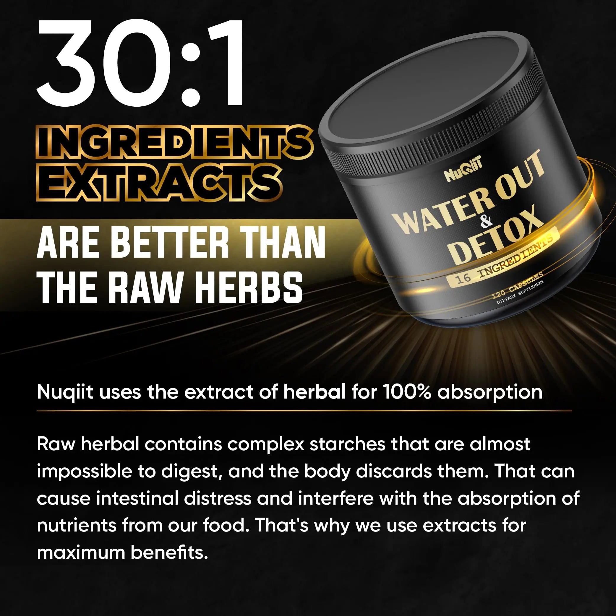Nuqiit Water Out Supplement with Dandelion Root 12000mg Apple Cider Vinegar 4500mg & More Nuqiit Au supplements