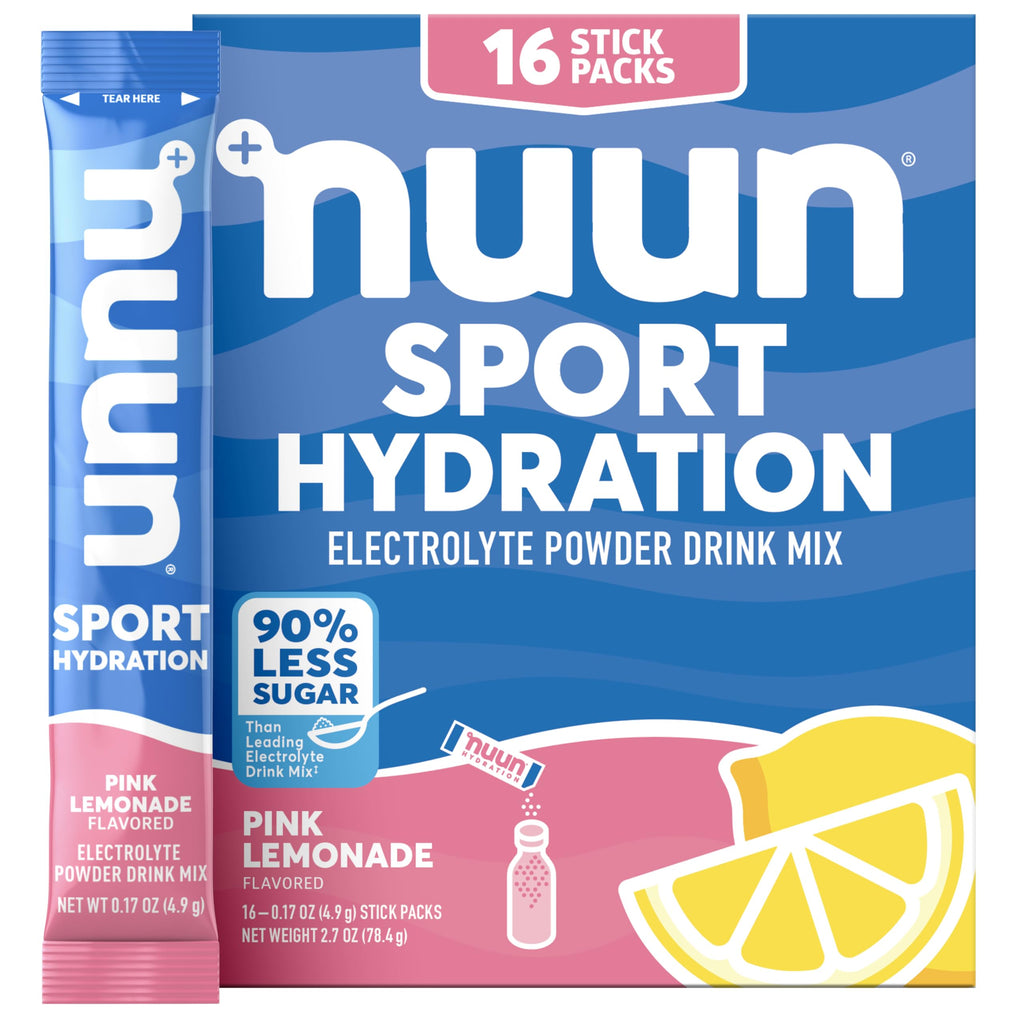 Nuun Sport Electrolyte Powder Packets with Magnesium, Calcium, Potassium, Chloride, and Sodium, Hydration Packets for On-the-Go, Pink Lemonade Flavor, Gluten Free & Vegan,