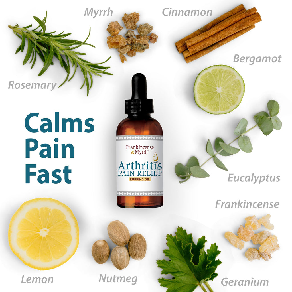 Frankincense & Myrrh Arthritis Pain Relief Rubbing Oil – Arthritis Pain Reliever with Frankincense Essential Oil for Sciatica, Lower Back, Neck, Hands, Knees, Joints and Shoulders, 2 fl.oz. - 1 Pack FRANKINCENSE & MYRRH Au supplements