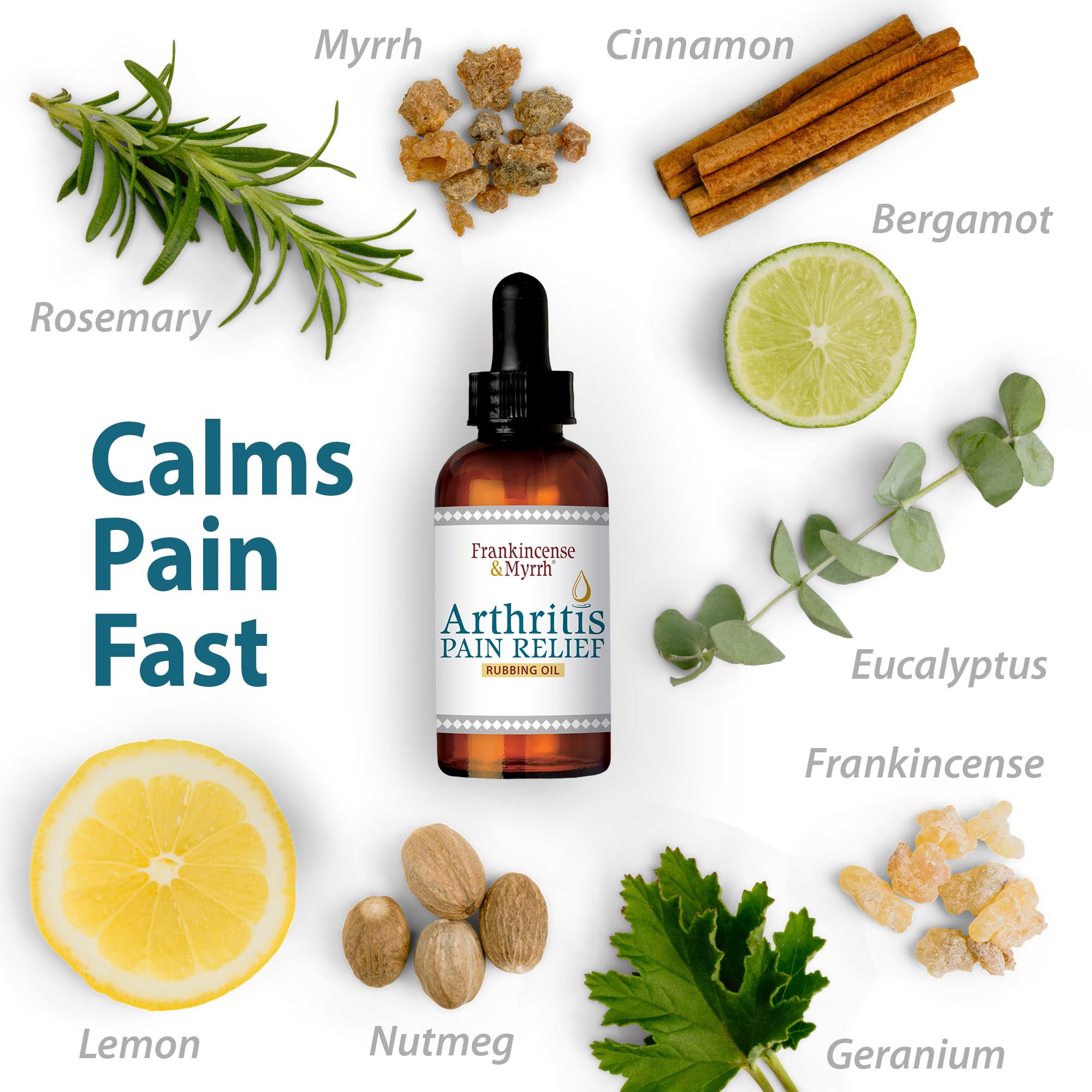 Frankincense & Myrrh Arthritis Pain Relief Rubbing Oil – Arthritis Pain Reliever with Frankincense Essential Oil for Sciatica, Lower Back, Neck, Hands, Knees, Joints and Shoulders, 2 fl.oz. - 1 Pack FRANKINCENSE & MYRRH Au supplements
