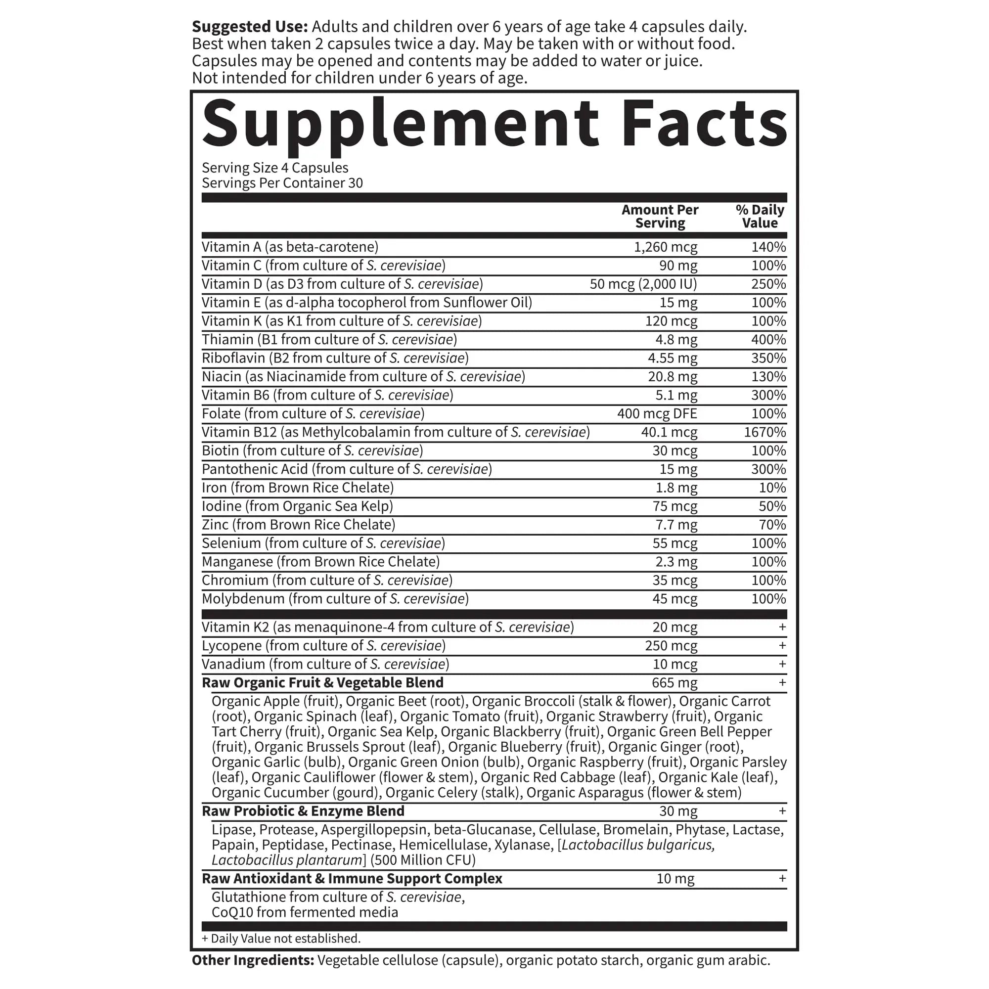 Garden of Life Multivitamin for Women, Men & Kids Age 6 and up, Vitamin Code Family Multi - 120 Vegetarian Capsules, Whole Food Vitamins Garden of Life Au supplements