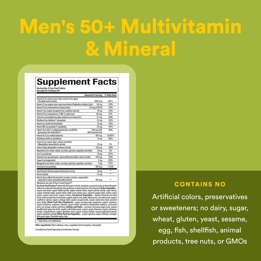Natural Factors Whole Earth & Sea Men's 50+ Multivitamin & Mineral - Daily Nutritional Support Multivitamin Natural Factors Au supplements