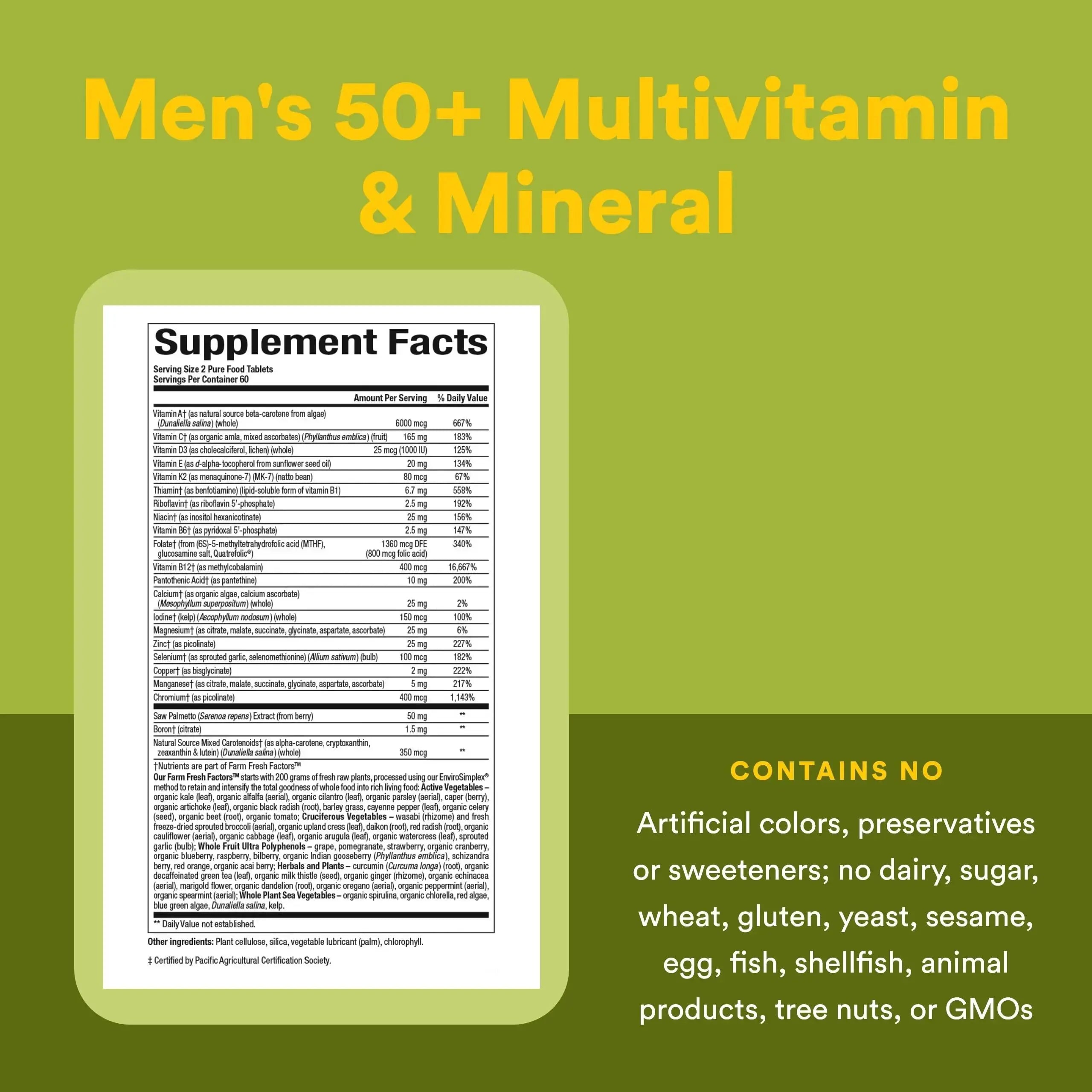 Natural Factors Whole Earth & Sea Men's 50+ Multivitamin & Mineral - Daily Nutritional Support Multivitamin Natural Factors Au supplements