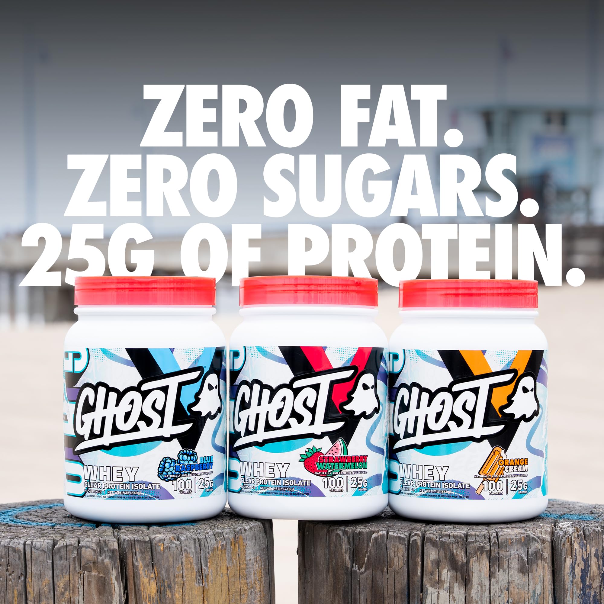 GHOST Clear Whey Isolate Protein Powder, Strawberry Watermelon - 1.57 LB Tub, 25G of Whey Protein - Post Workout Drink for Muscle Gain & Recovery – Sugar Free, Soy Free & Zero Fat, 20 Servings