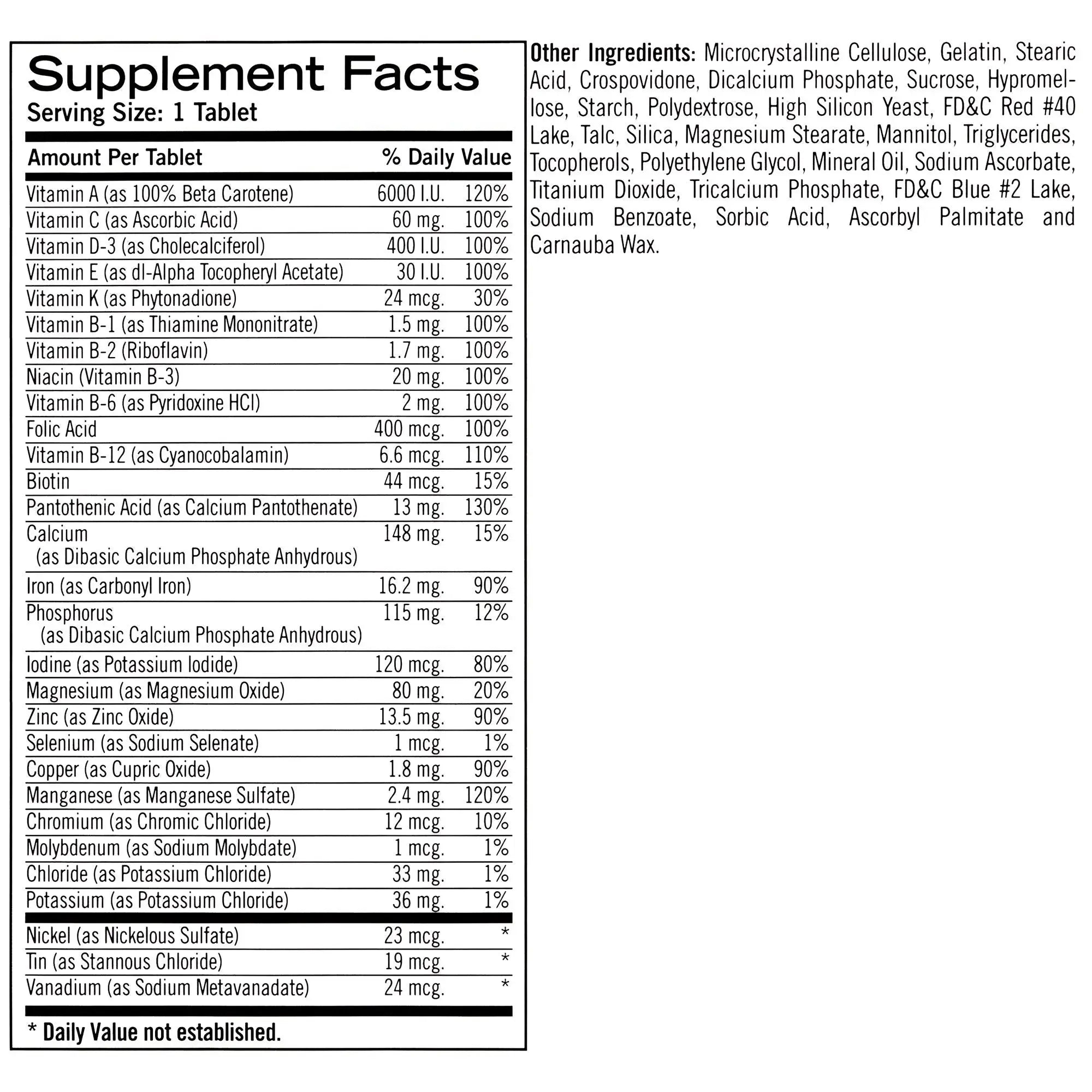 Geritol Multi-Vitamin Nutritional Support Tablets, Balance of 26 Essential Vitamins and Minerals, 100-Count Bottles (Pack of 2) Geritol Au supplements
