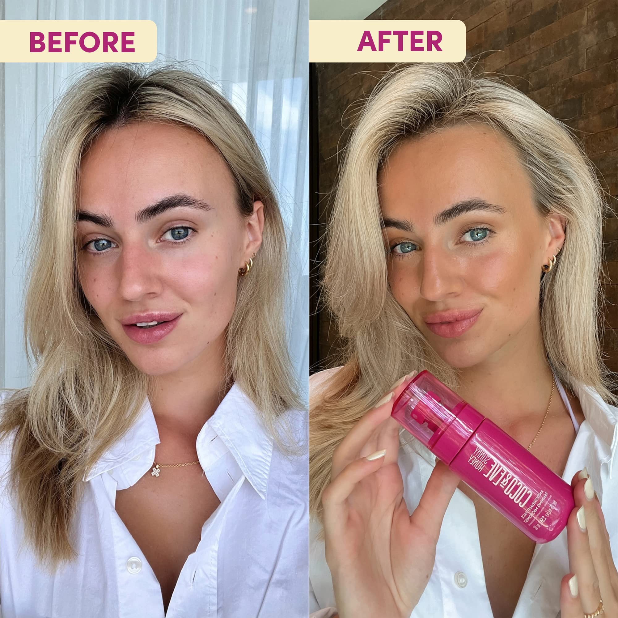 Coco & Eve Face Tanning Micromist – Sunless Facial Self Tanner Ultra Fine Mist for Face,