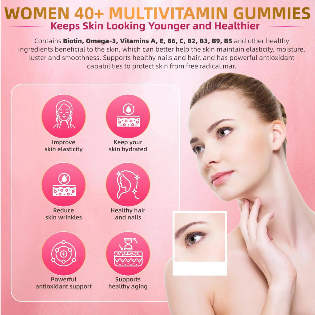 Lerinettia Multivitamin for Women Gummies for 40+ with Omega-3, Niacinamide, B-Complex, Lutein, Iron, Choline, Phosphatidylserine, Vitamin D3 Lerinettia Au supplements