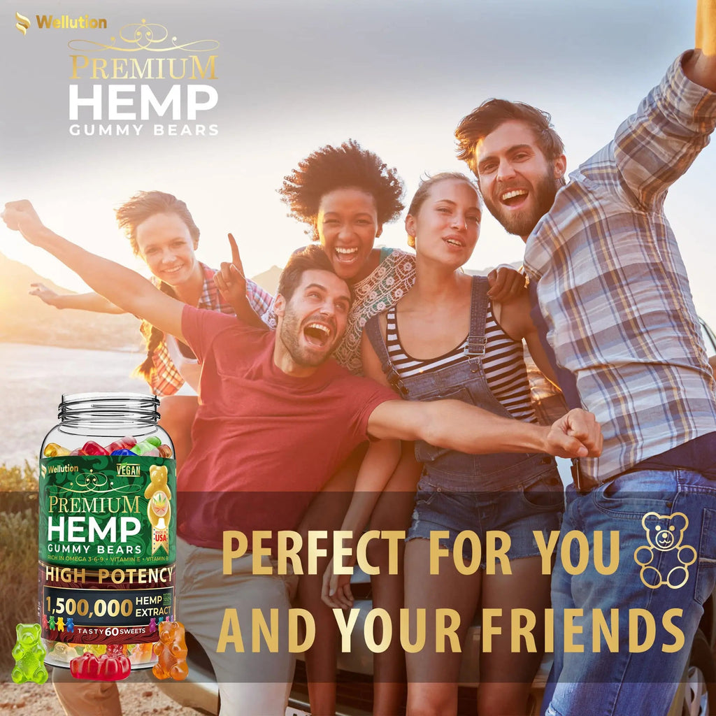 Wellution Hemp Gummies 1,500,000 XXL High Potency - Fruity Gummy Bear with Hemp Oil Wellution Au supplements
